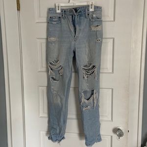 abercrombie and fitch light wash jeans